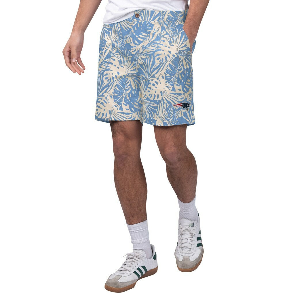 Margaritaville Sandwashed Monstera Print Amphib Shorts - New England Patriots Shorts