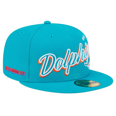 Script Sided 59FIFTY Fitted Hat - Miami Dolphins Hats