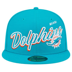 Script Sided 59FIFTY Fitted Hat - Miami Dolphins Hats