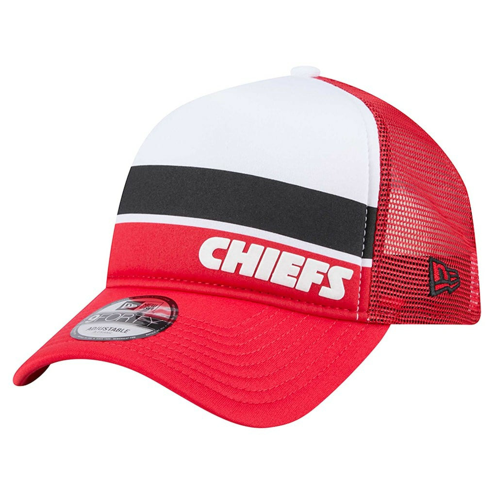 Sport Night Color Block 9FORTY A-Frame Trucker Adjustable Hat - Kansas City Chiefs Hats