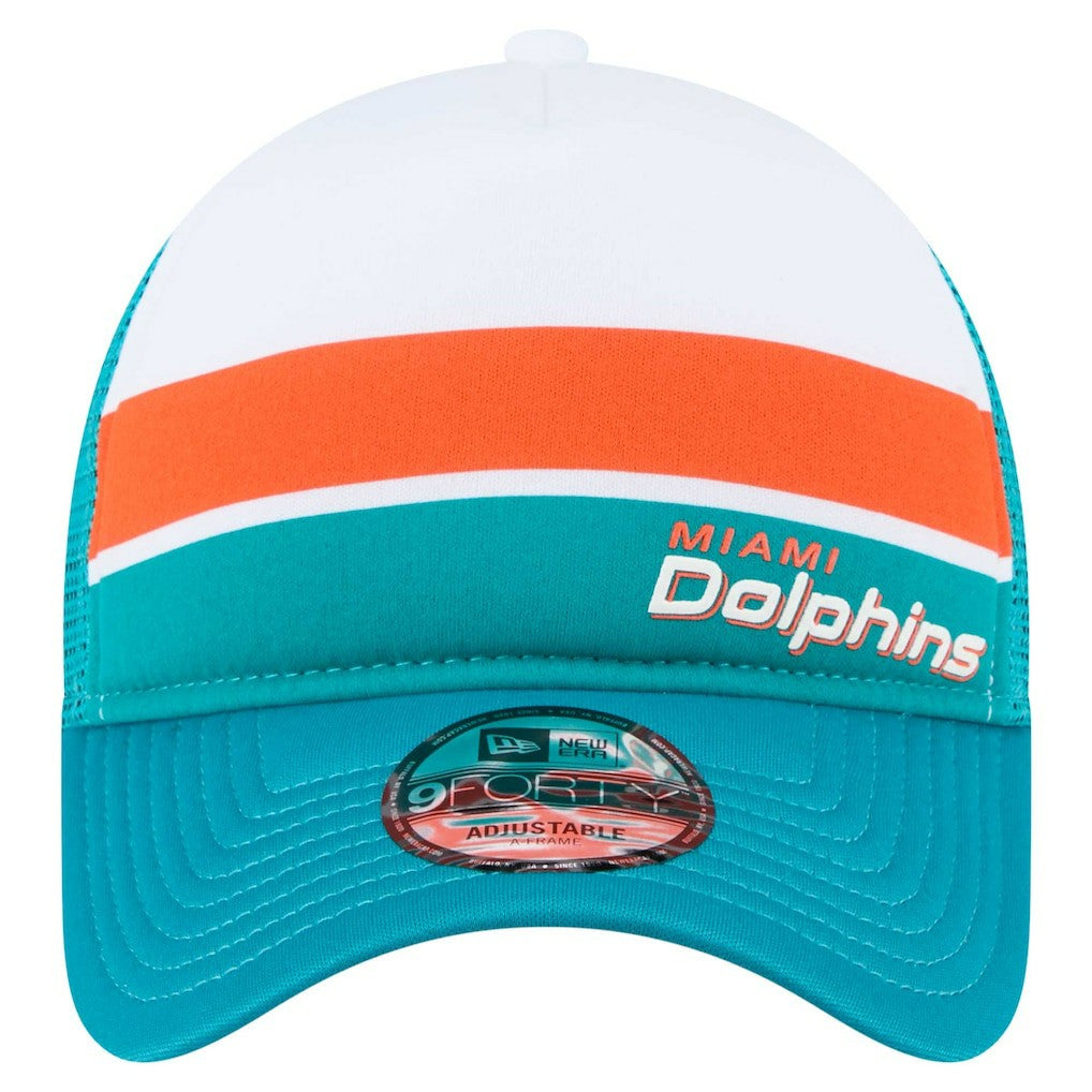Color-Block 9FORTY A-Frame Trucker Adjustable Hat - Miami Dolphins Hats