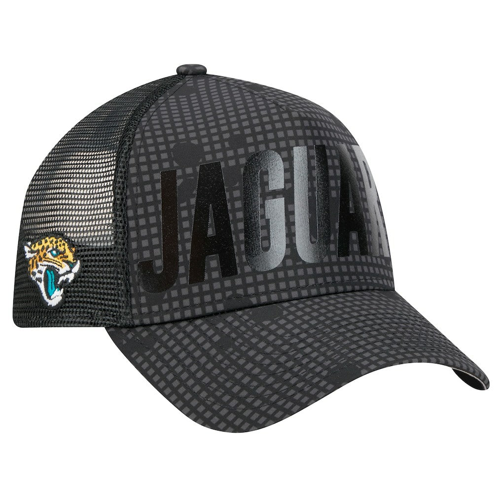 Midnight Ink Tonal Text A-Frame Trucker 9FORTY Adjustable Hat - Jacksonville Jaguars Hats