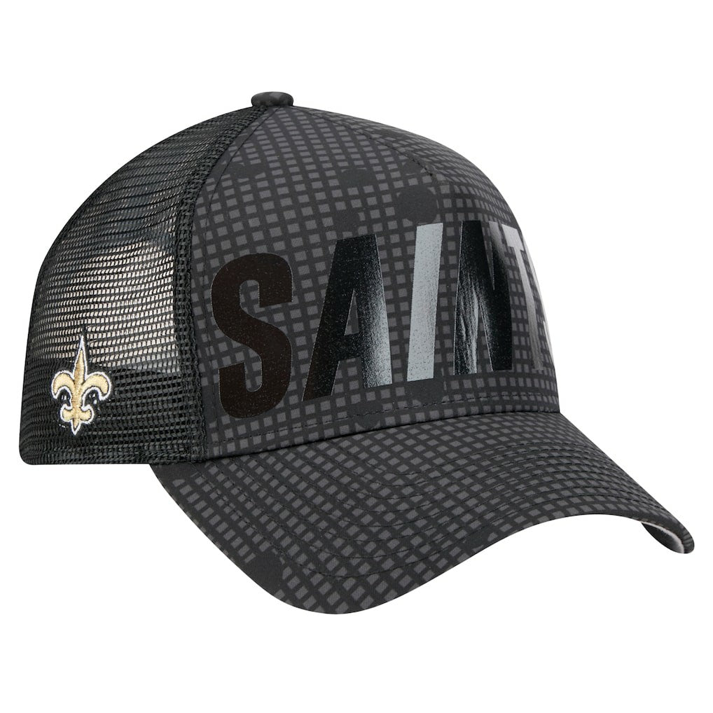 Midnight Ink Tonal Text A-Frame Trucker 9FORTY Adjustable Hat - New Orleans Saints Hats