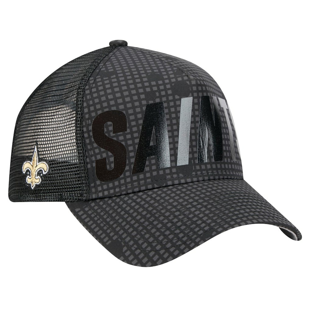 Midnight Ink Tonal Text A-Frame Trucker 9FORTY Adjustable Hat - New Orleans Saints Hats