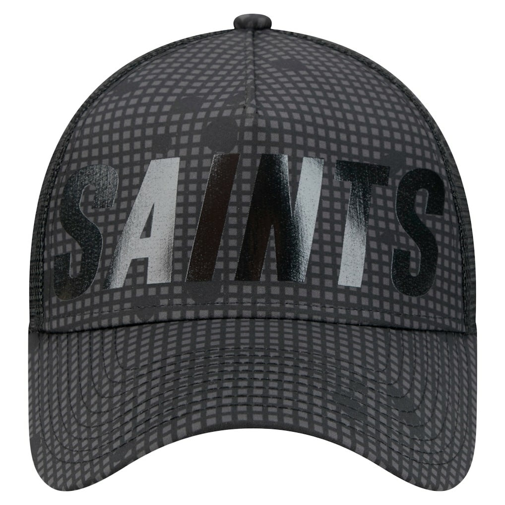 Midnight Ink Tonal Text A-Frame Trucker 9FORTY Adjustable Hat - New Orleans Saints Hats