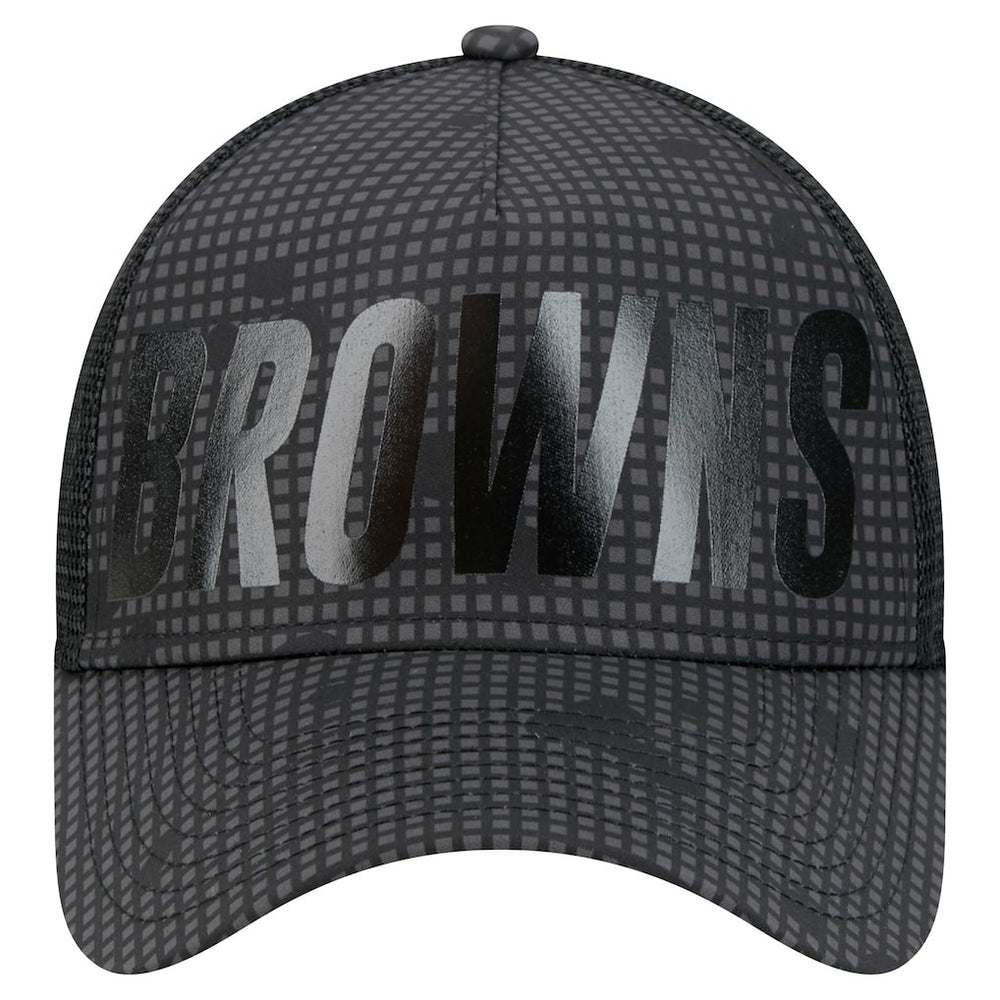 Throwback Midnight Ink Tonal Text A-Frame Trucker 9FORTY Adjustable Hat - Cleveland Browns Hats