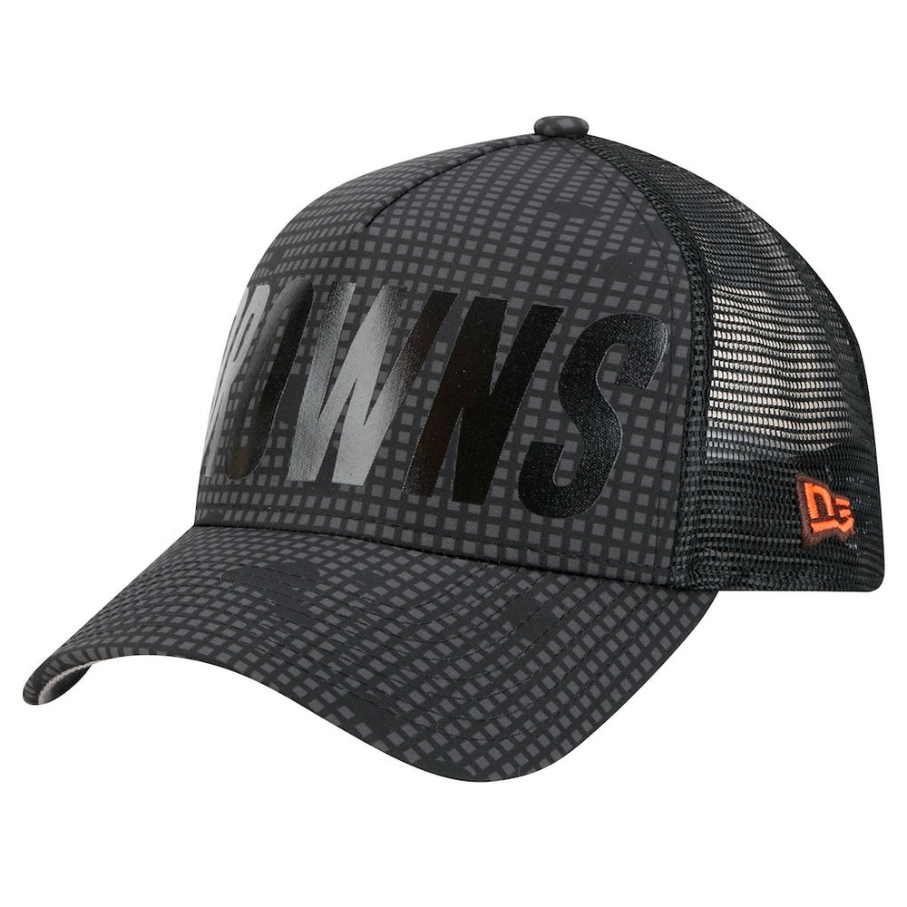 Throwback Midnight Ink Tonal Text A-Frame Trucker 9FORTY Adjustable Hat - Cleveland Browns Hats