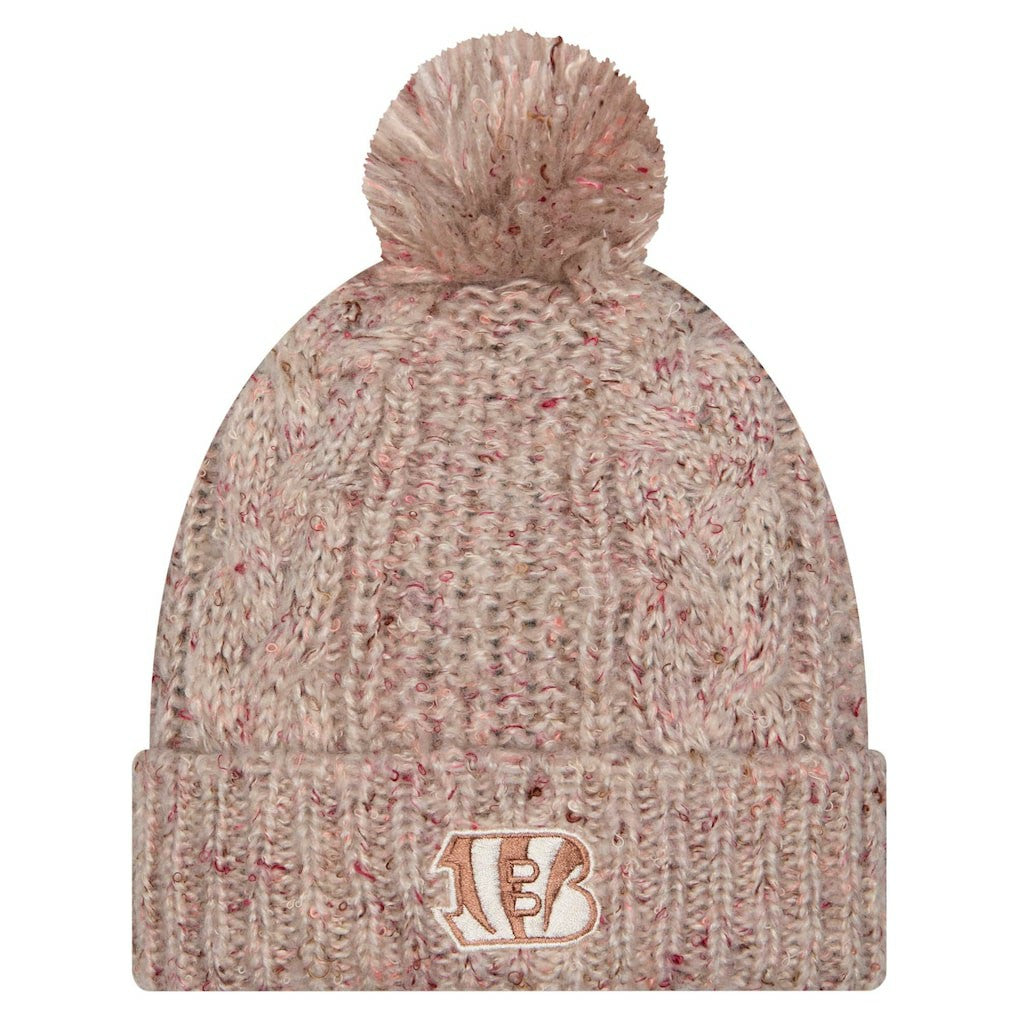 Women's Trendy Tone Cuffed Knit Hat with Pom - Cincinnati Bengals Hats