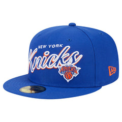 New Era New York Knicks Sport Night Script Sided 59FIFTY Fitted Hat