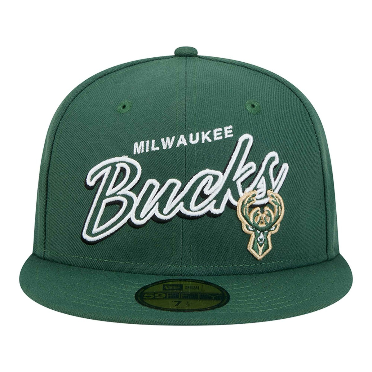 New Era Milwaukee Bucks Sport Night Script Sided 59FIFTY Fitted Hat