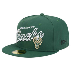 New Era Milwaukee Bucks Sport Night Script Sided 59FIFTY Fitted Hat