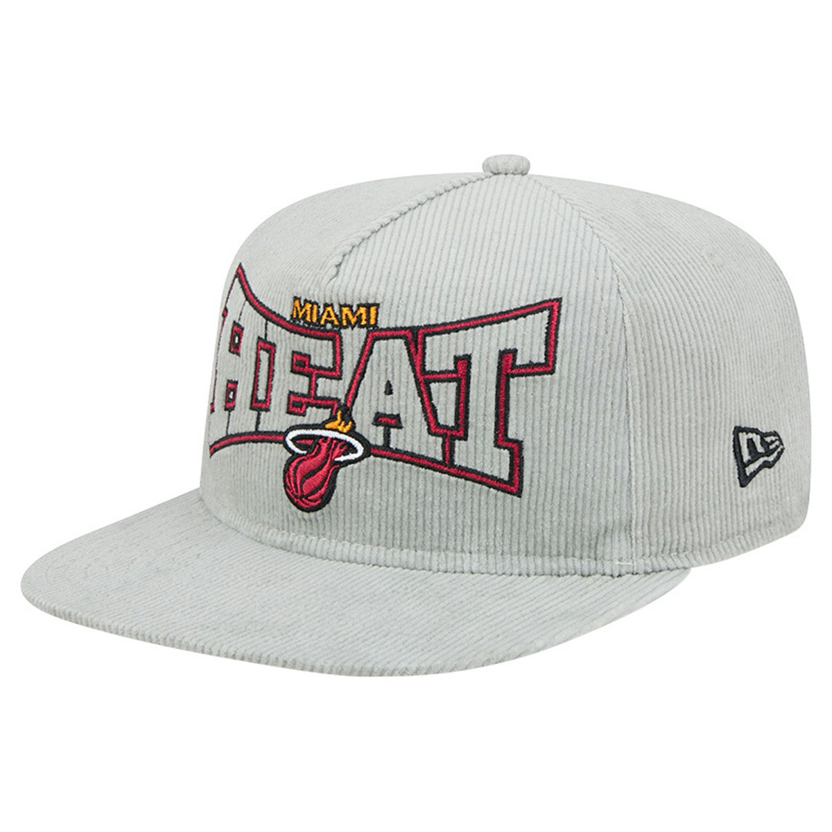 New Era Miami Heat Throwback Corduroy Golfer Snapback Hat