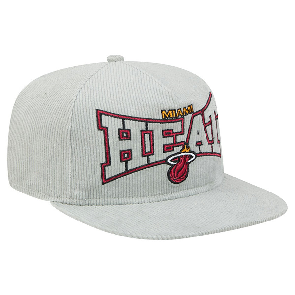 New Era Miami Heat Throwback Corduroy Golfer Snapback Hat