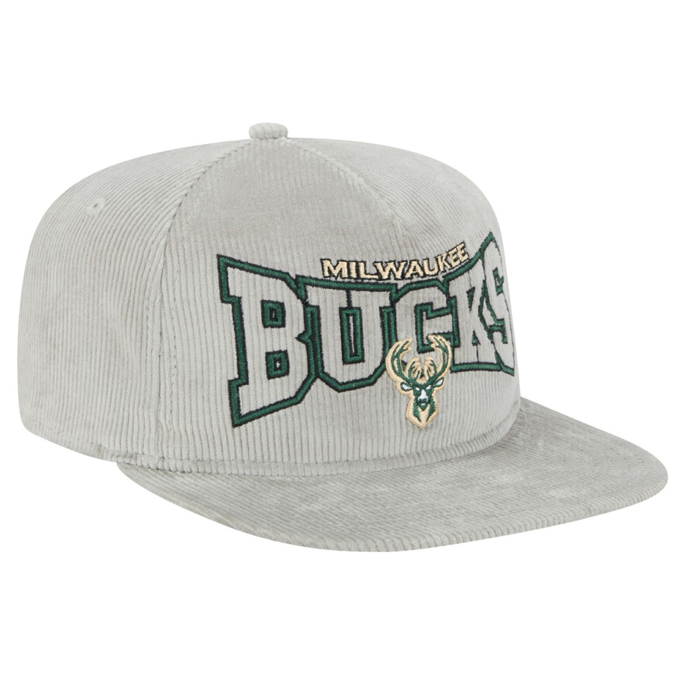 New Era Milwaukee Bucks Throwback Corduroy Golfer Snapback Hat