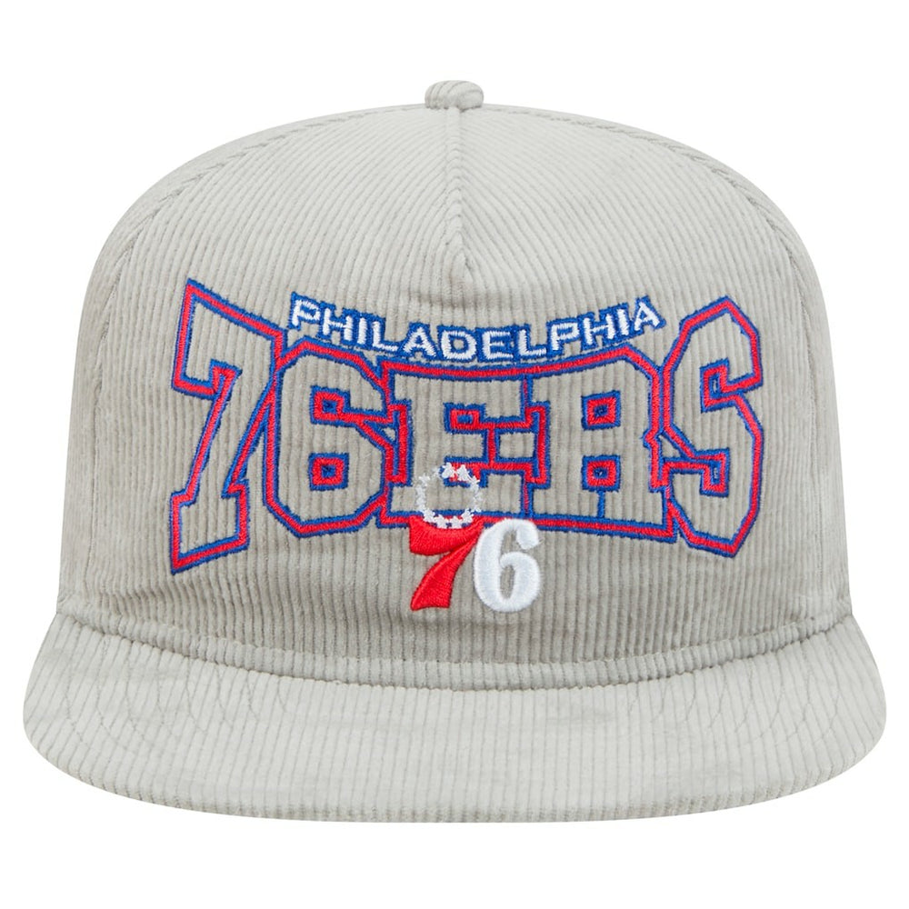 New Era Philadelphia 76ers Throwback Corduroy Golfer Snapback Hat