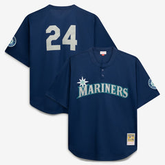Navy Seattle Mariners Mitchell & Ness Big & Tall Cooperstown Collection Mesh Batting Practice Jersey
