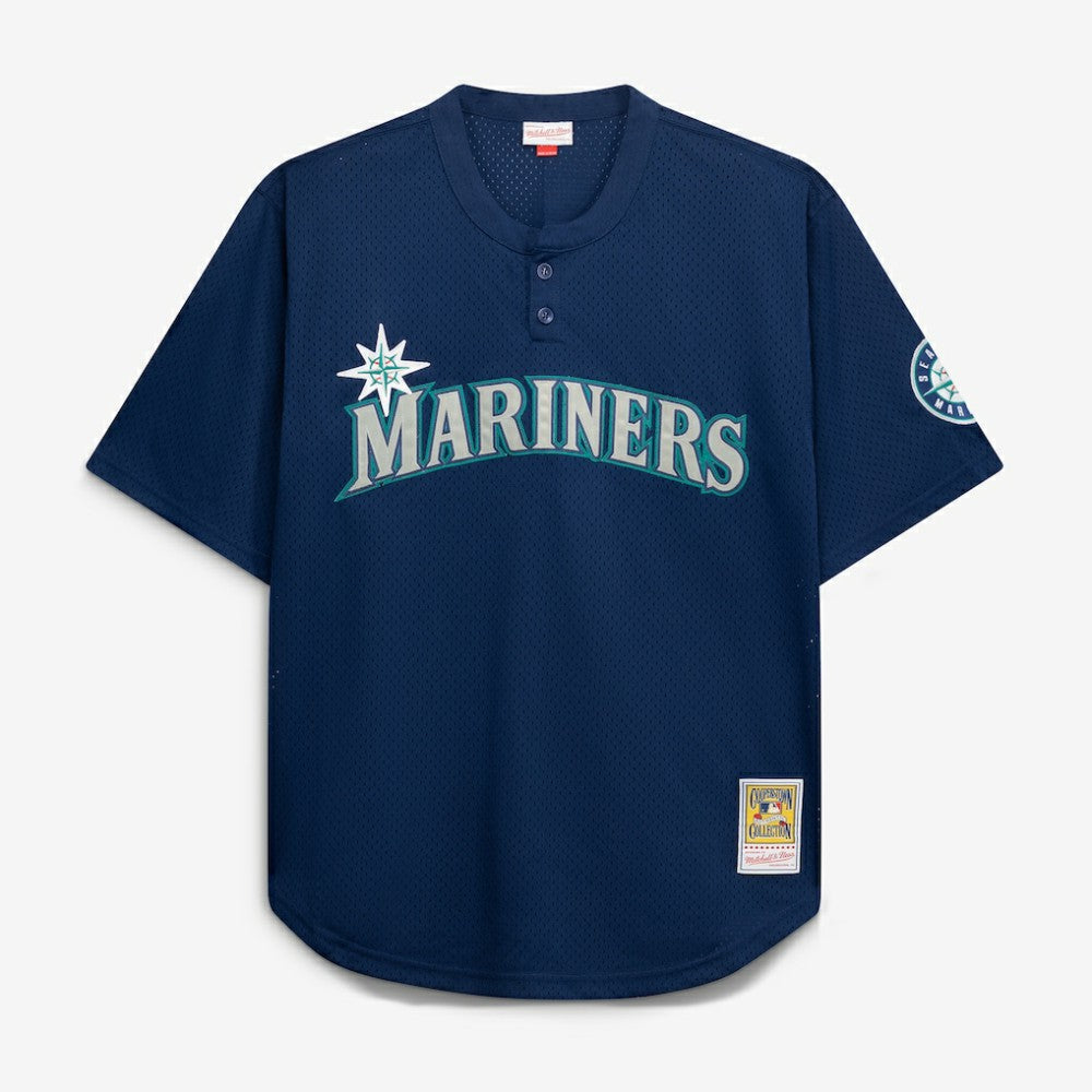 Navy Seattle Mariners Mitchell & Ness Big & Tall Cooperstown Collection Mesh Batting Practice Jersey