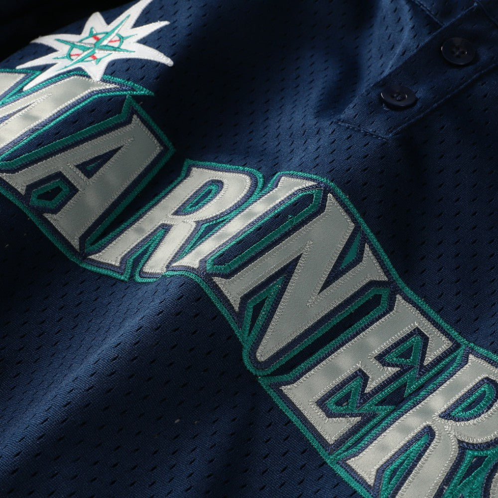Navy Seattle Mariners Mitchell & Ness Big & Tall Cooperstown Collection Mesh Batting Practice Jersey