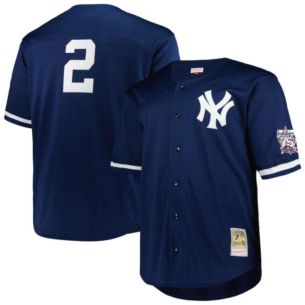 Navy Derek Jeter New York Yankees Mitchell & Ness Big & Tall Cooperstown Mesh Batting Practice Jersey