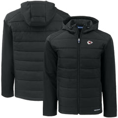 Cutter & Buck Big & Tall Evoke Hybrid Eco Softshell Recycled Full-Zip Hooded Jacket - Kansas City Chiefs Jackets