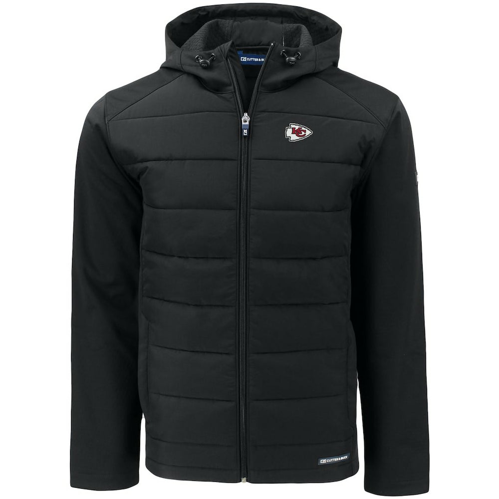 Cutter & Buck Big & Tall Evoke Hybrid Eco Softshell Recycled Full-Zip Hooded Jacket - Kansas City Chiefs Jackets