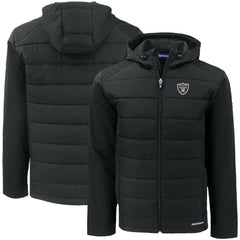 Cutter & Buck Big & Tall Evoke Hybrid Eco Softshell Recycled Full-Zip Hooded Jacket - Las Vegas Raiders Jackets