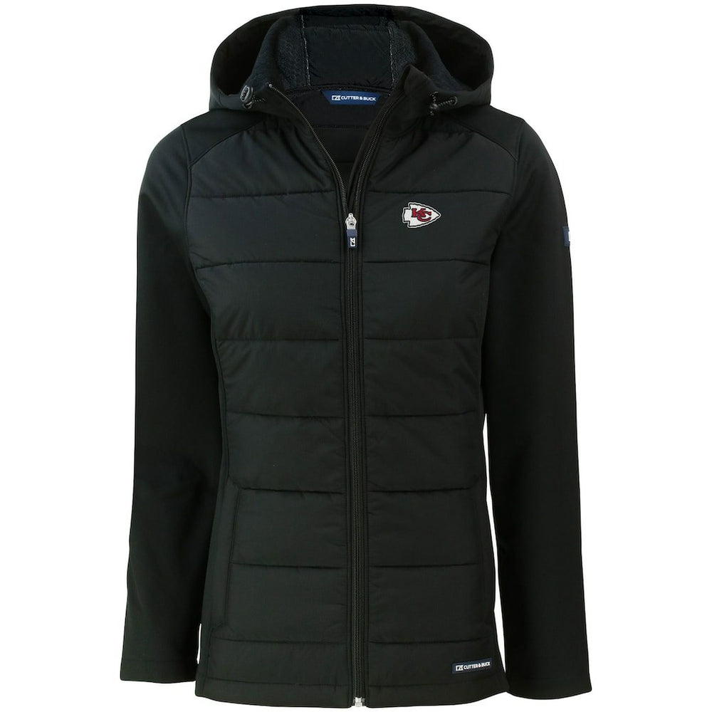 Cutter & Buck Women's Evoke PrimaLoft Hybrid Eco Softshell Recycled Full-Zip Hooded Jacket - Kansas City Chiefs Jackets