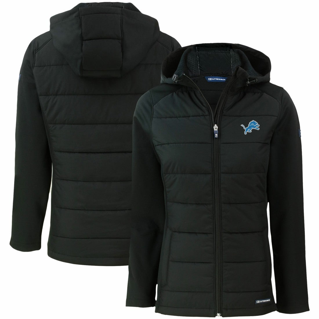 Cutter & Buck Women's Evoke PrimaLoft Hybrid Eco Softshell Recycled Full-Zip Hooded Jacket - Detroit Lions Jackets