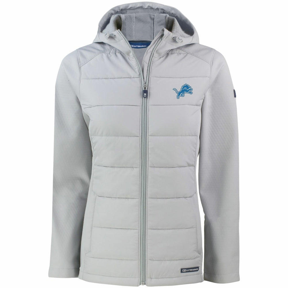 Cutter & Buck Women's Evoke PrimaLoft Hybrid Eco Softshell Recycled Full-Zip Hooded Jacket - Detroit Lions Jackets