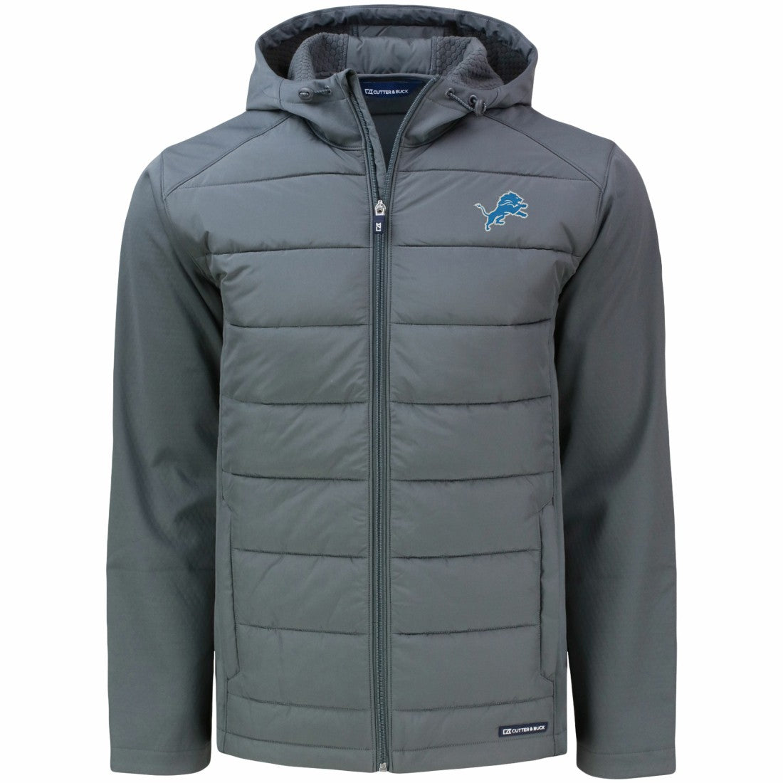 Cutter & Buck Evoke PrimaLoft Hybrid Eco Softshell Recycled Full-Zip Hooded Jacket - Detroit Lions Jackets
