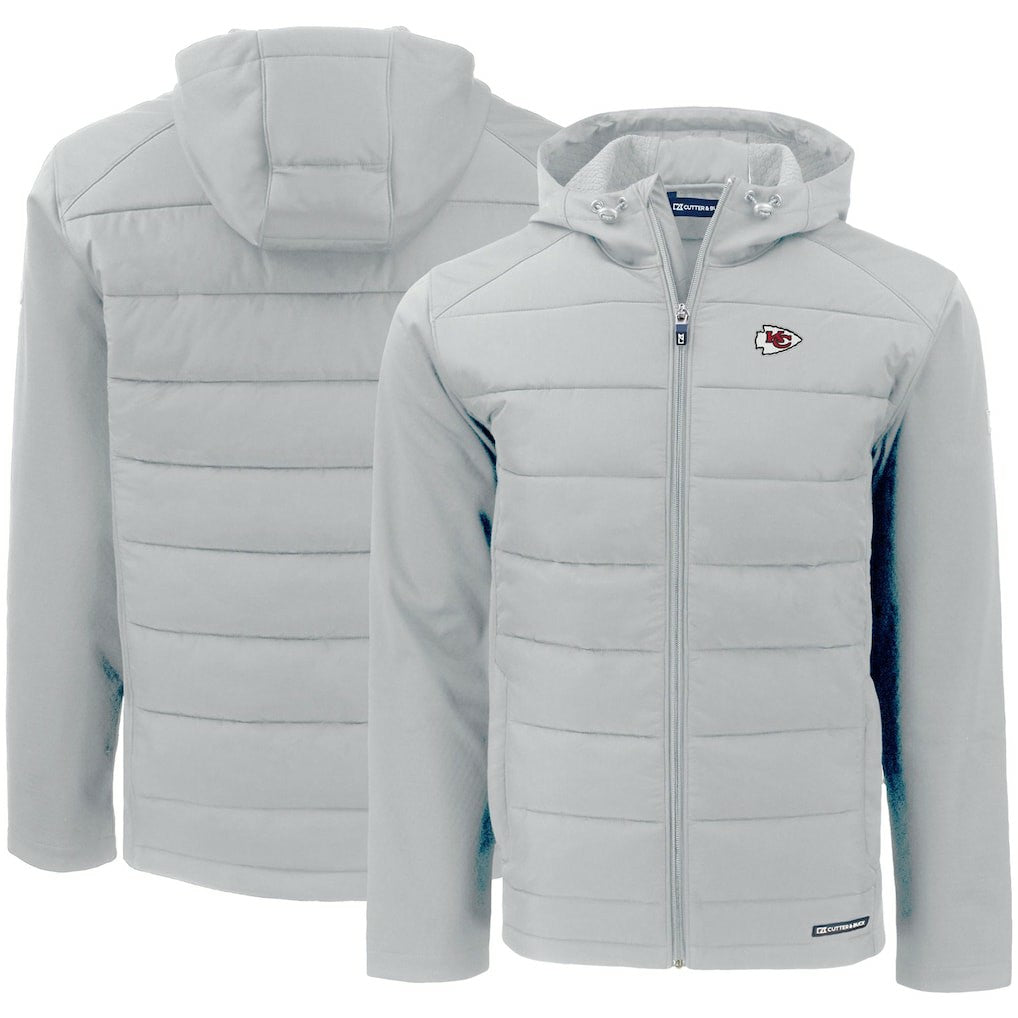 Cutter & Buck Evoke PrimaLoft Hybrid Eco Softshell Recycled Full-Zip Hooded Jacket - Kansas City Chiefs Jackets
