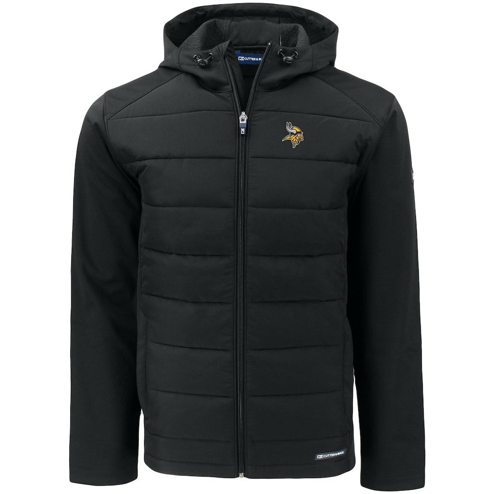 Cutter & Buck Evoke PrimaLoft Hybrid Eco Softshell Recycled Full-Zip Hooded Jacket - Minnesota Vikings Jackets