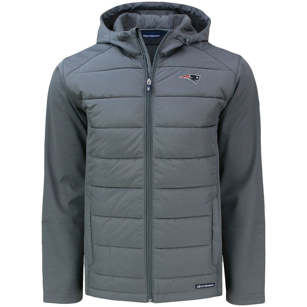 Cutter & Buck Evoke PrimaLoft Hybrid Eco Softshell Recycled Full-Zip Hooded Jacket - New England Patriots Jackets
