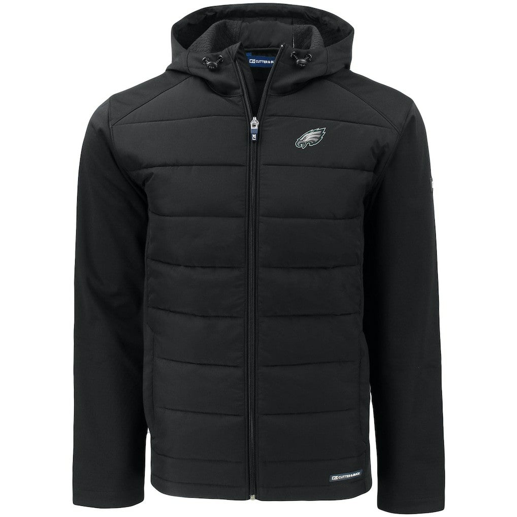 Cutter & Buck Evoke PrimaLoft Hybrid Eco Softshell Recycled Full-Zip Hooded Jacket - Philadelphia Eagles Jackets