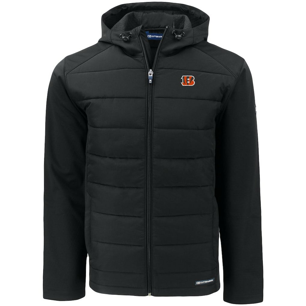 Cutter & Buck Evoke PrimaLoft Hybrid Eco Softshell Recycled Full-Zip Hooded Jacket - Cincinnati Bengals Jackets