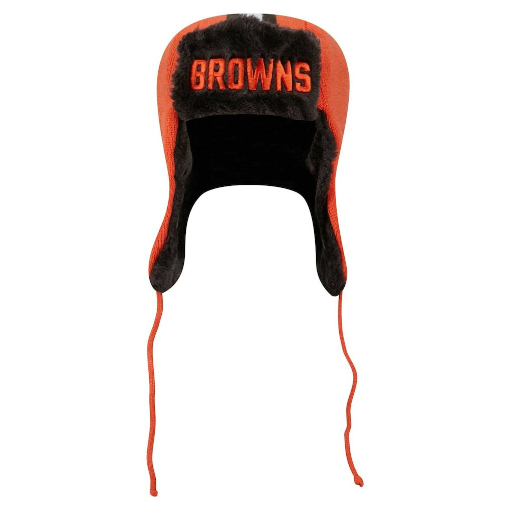 Helmet Head Trapper Knit Hat - Cleveland Browns Hats