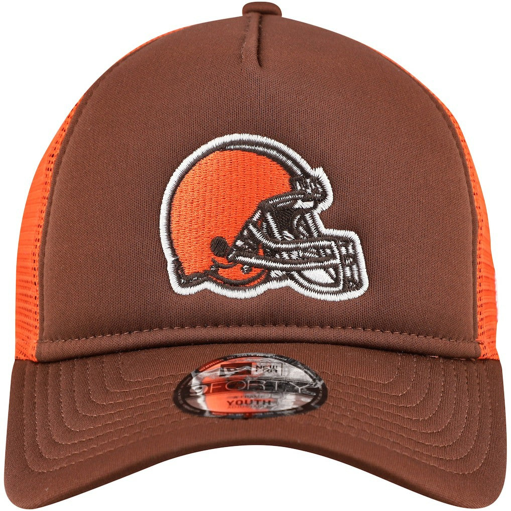 Youth A-Frame 9FORTY Trucker Adjustable Hat - Cleveland Browns Hats