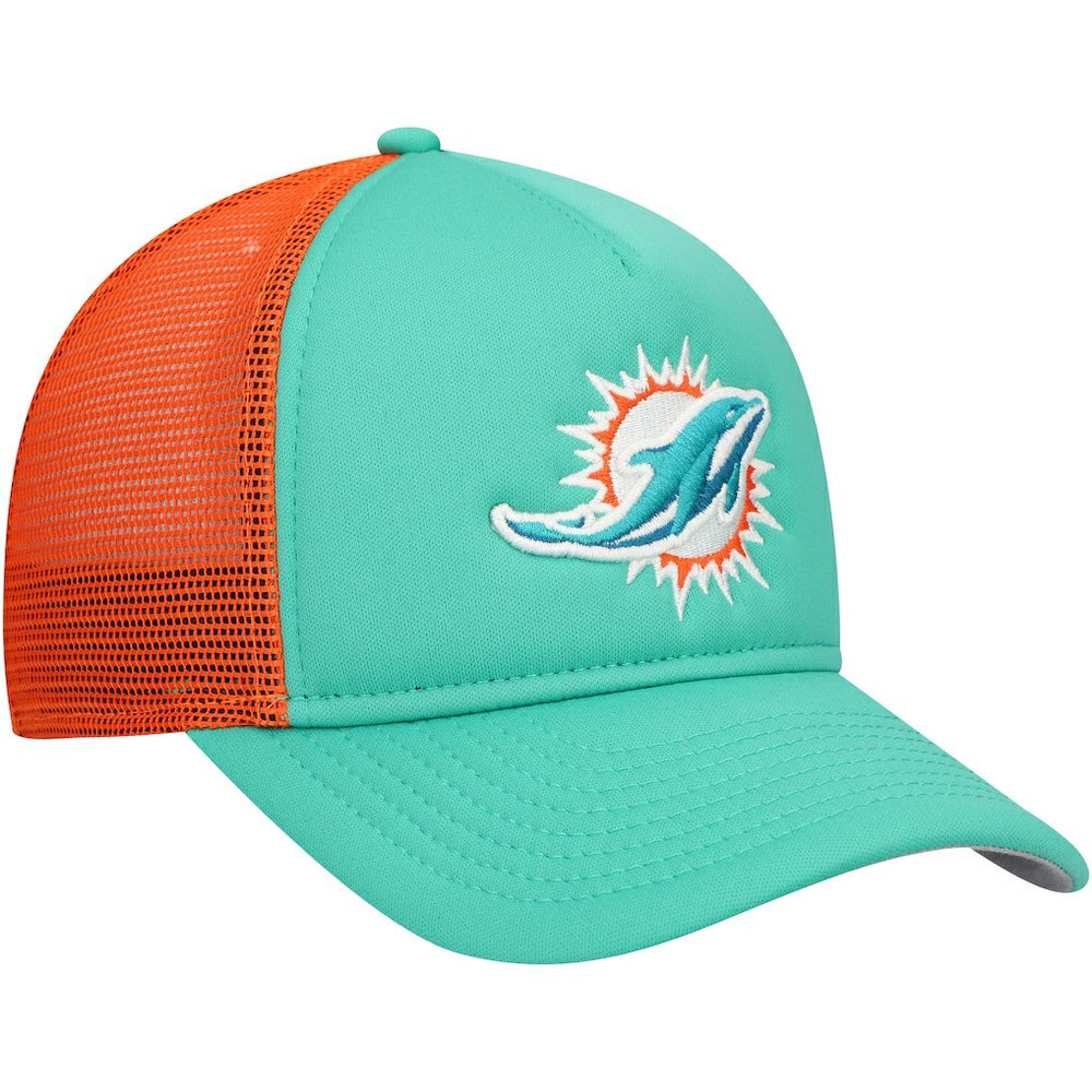 Youth A-Frame 9FORTY Trucker Adjustable Hat - Miami Dolphins Hats