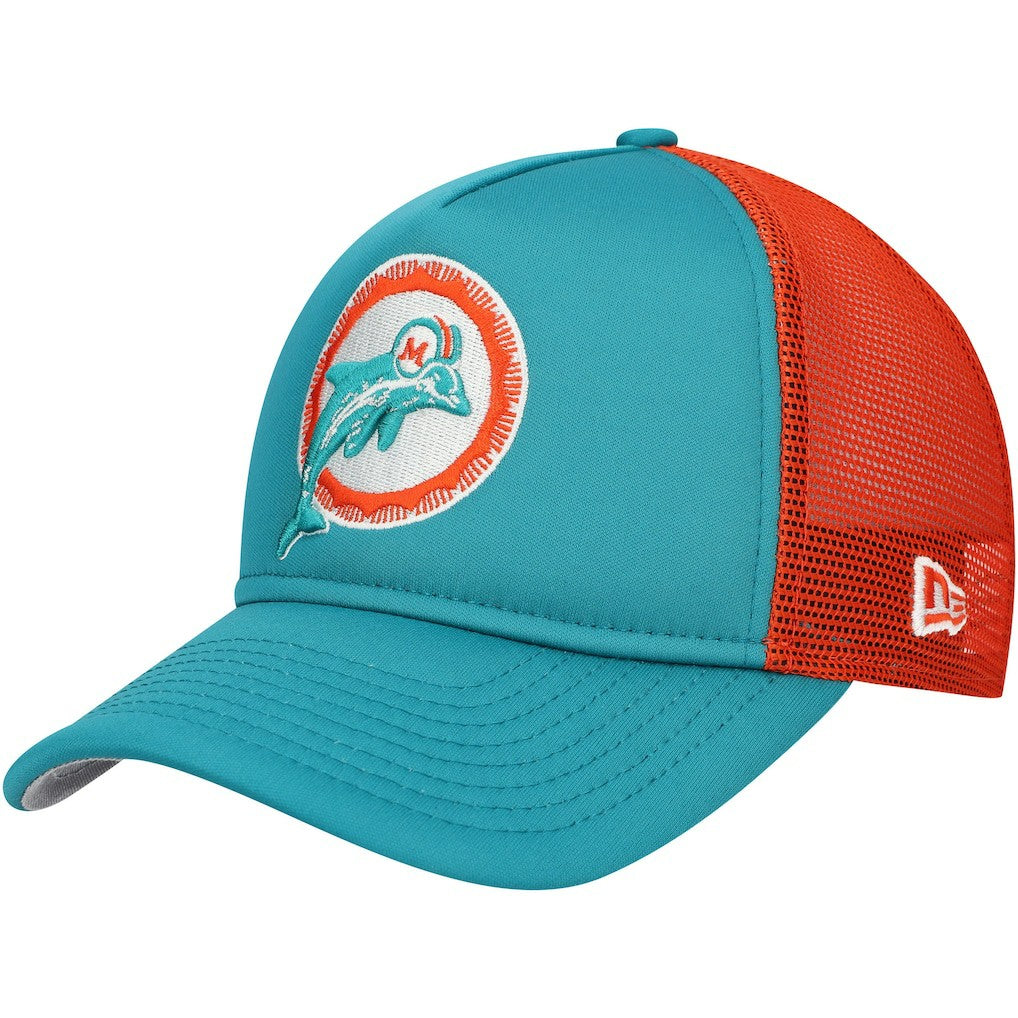 Youth A-Frame 9FORTY Trucker Adjustable Hat - Miami Dolphins Hats
