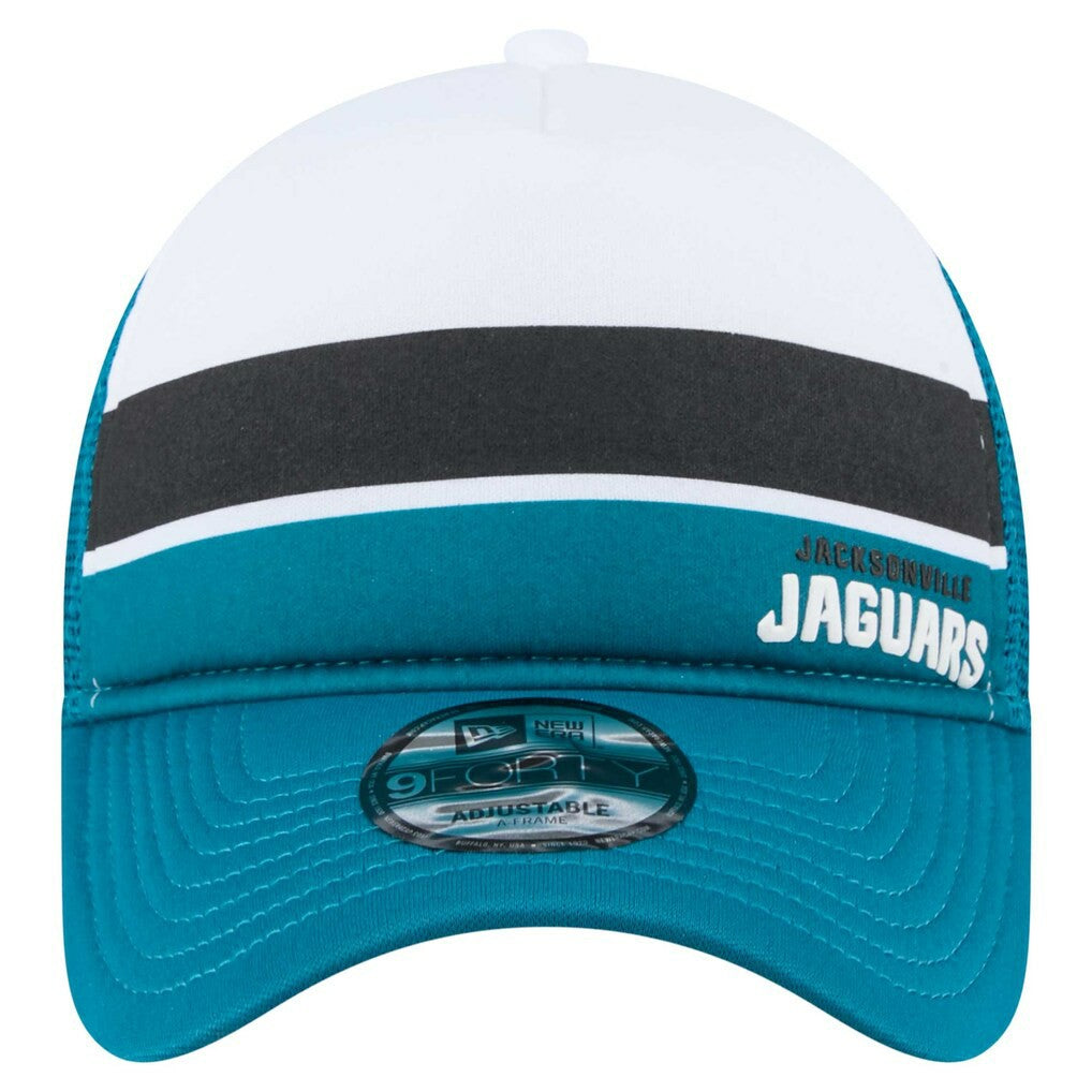 Youth Sport Night Color Block 9FORTY A-Frame Trucker Adjustable Hat - Jacksonville Jaguars Hats