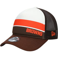 Youth Sport Night Color Block 9FORTY A-Frame Trucker Adjustable Hat - Cleveland Browns Hats