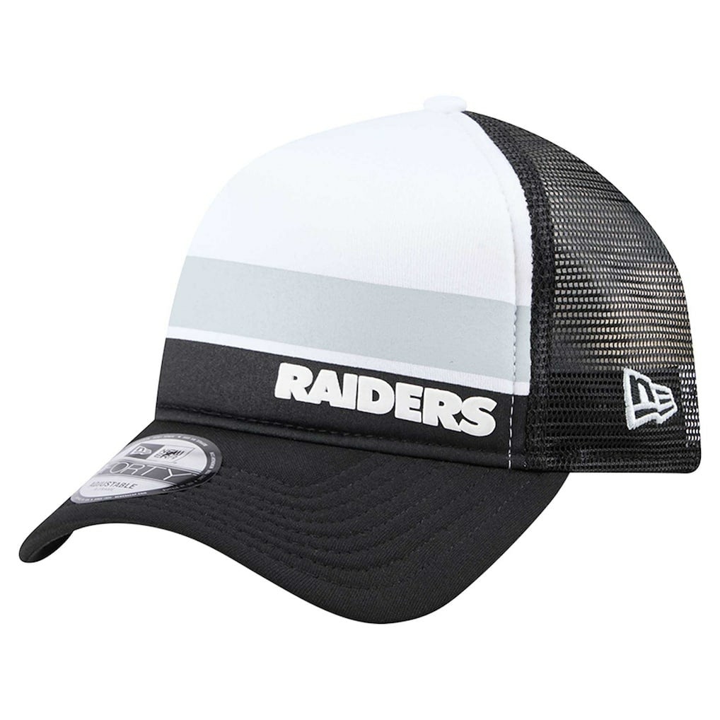 Youth Sport Night Color Block 9FORTY A-Frame Trucker Adjustable Hat - Las Vegas Raiders Hats