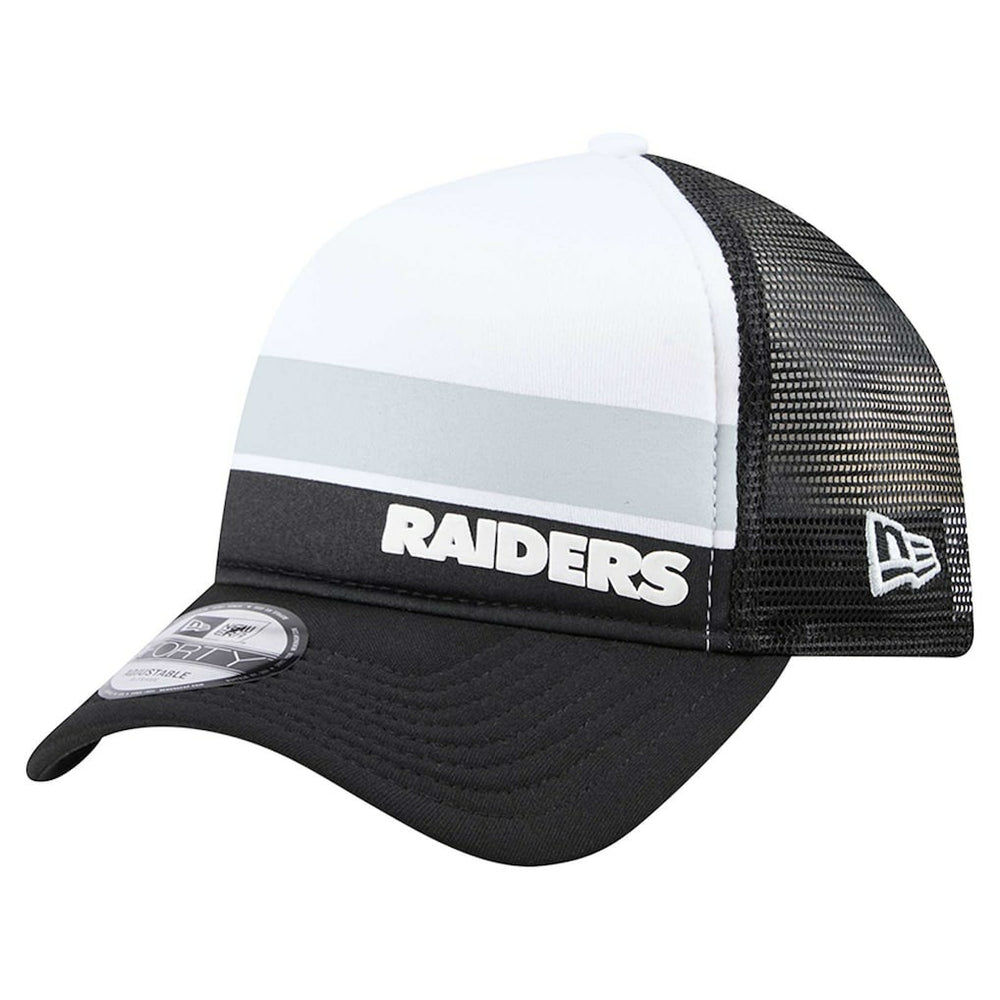 Youth Sport Night Color Block 9FORTY A-Frame Trucker Adjustable Hat - Las Vegas Raiders Hats