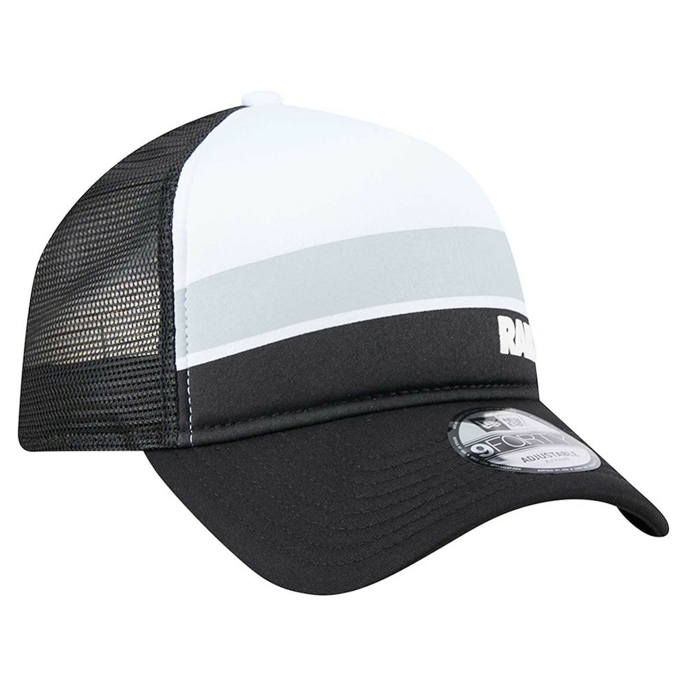 Youth Sport Night Color Block 9FORTY A-Frame Trucker Adjustable Hat - Las Vegas Raiders Hats