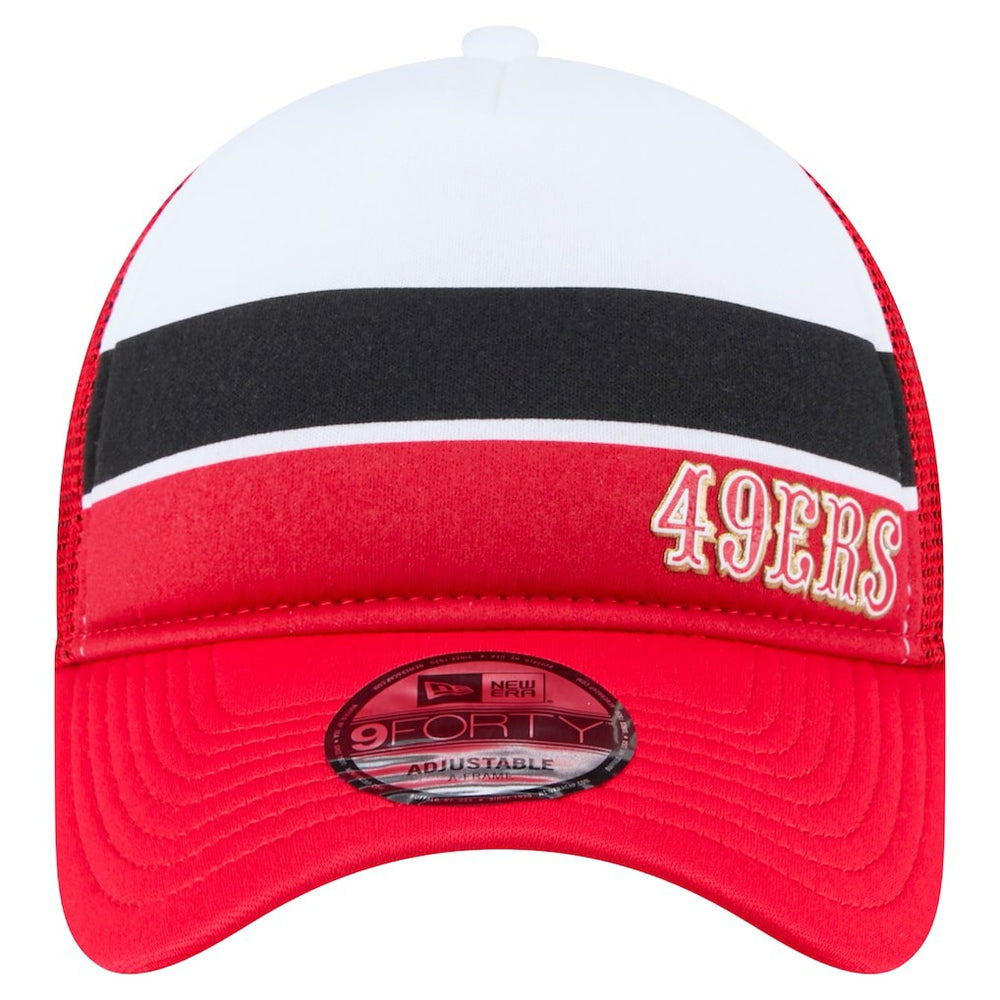 Youth Sport Night Color Block 9FORTY A-Frame Trucker Adjustable Hat - San Francisco 49ers Hats