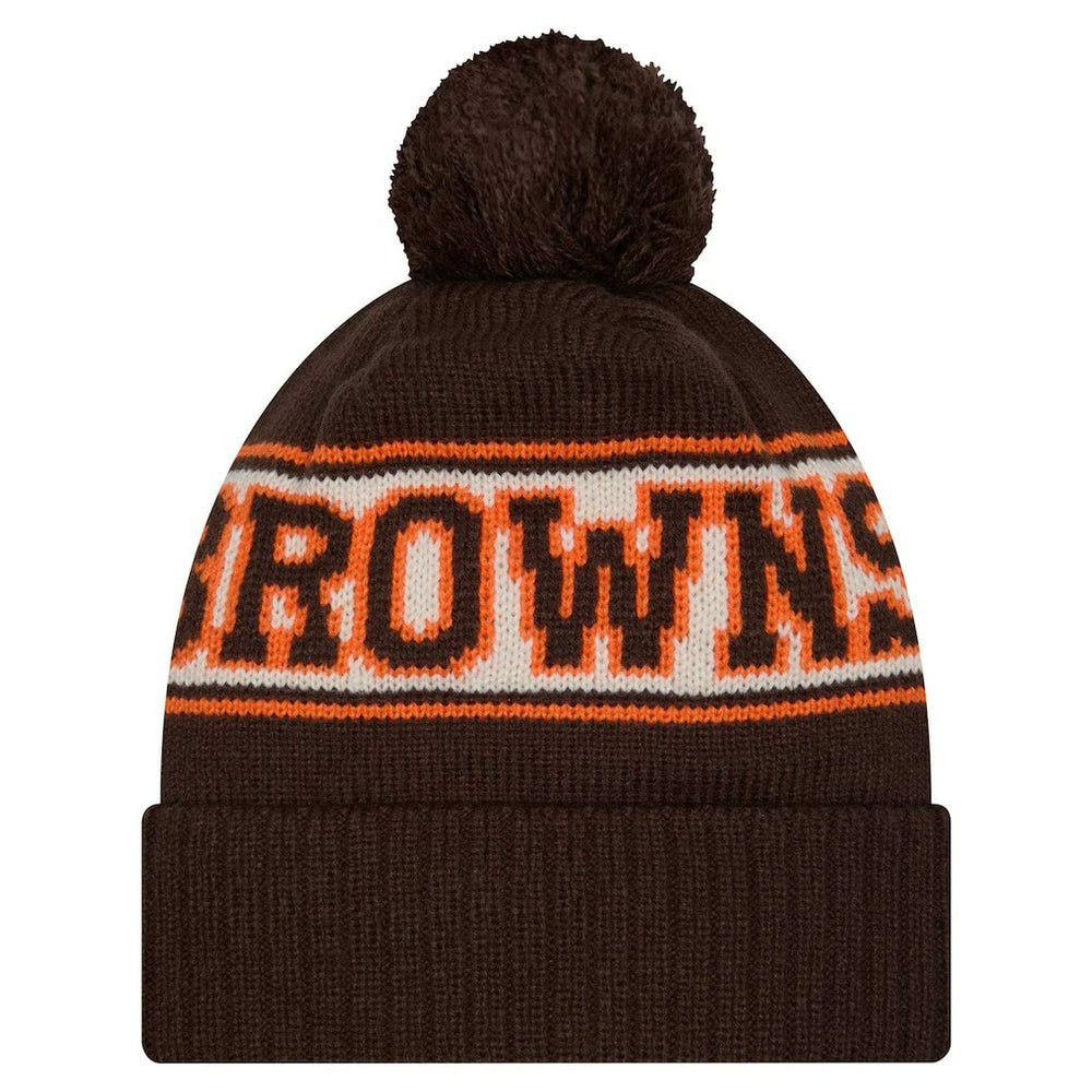 Youth  Retro Cuffed Knit Hat with Pom - Cleveland Browns Hats