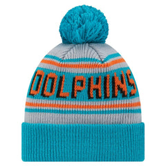 Youth Main Cuffed Knit Hat with Pom - Miami Dolphins Hats