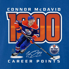 NHL Connor McDavid Edmonton Oilers 1,000 Career Points T-Shirt