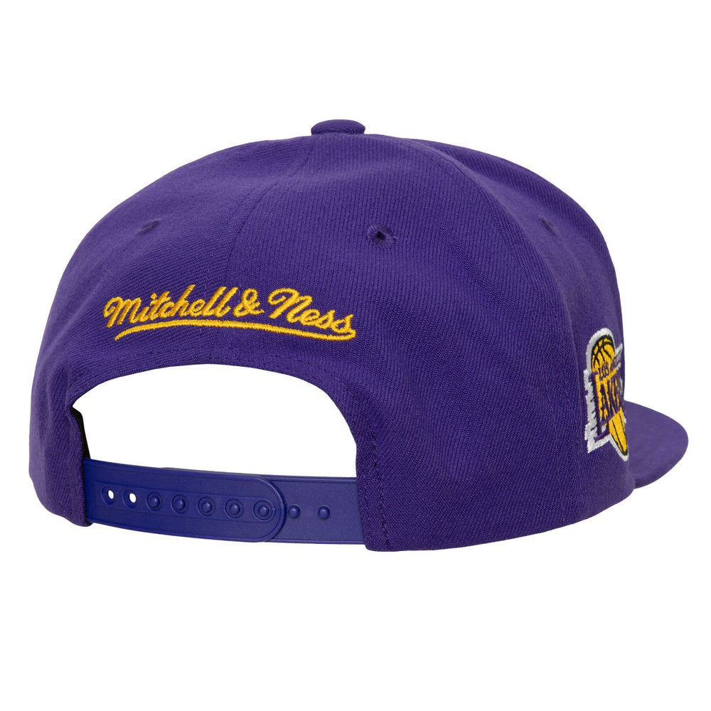 Mitchell & Ness Los Angeles Lakers Retro Sport Color Block Script Snapback Hat