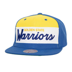 Mitchell & Ness Golden State Warriors Retro Sport Color Block Script Snapback Hat sale